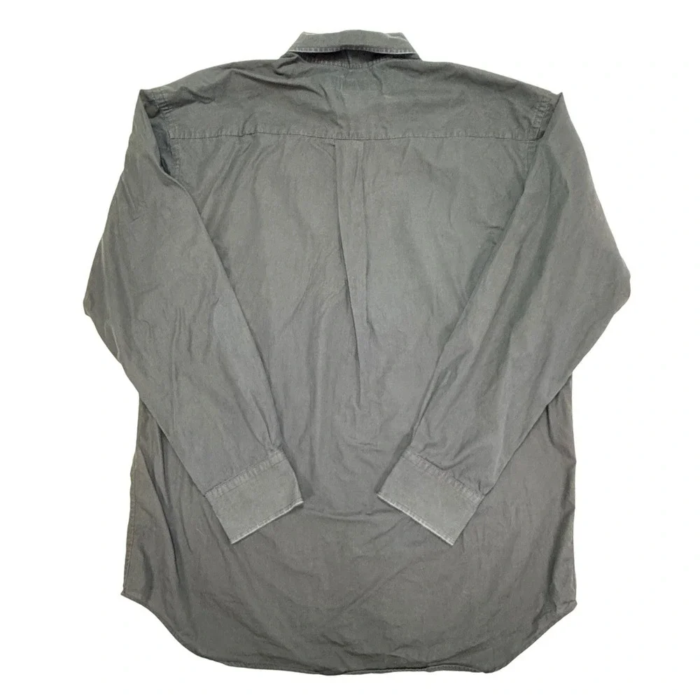 Banana Republic Mens Large Gray Cotton Button Down Shirt Long Sleeve 714999-00